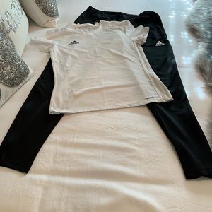 All Black Adidas Climalite Soccer Joggers and Top